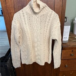 Cozy Cream Cable Knit turtleneck Sweater